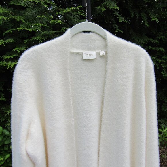 Cyrus Soft & Fuzzy Faux-Fur Long Open Cardigan Sweater - Picture 3 of 4
